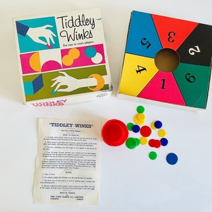 Vintage 1970s Tiddley Winks Board Game / Tiddlywinks A Copp Clarke Co Ltd Children's Game / Made in Canada / Incomplete Set - Missing Winks