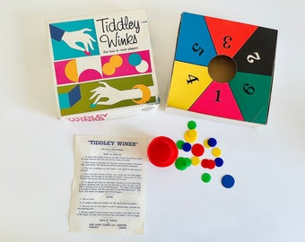 Vintage 1970s Tiddley Winks Board Game / Tiddlywinks A Copp Clarke Co Ltd Children's Game / Made in Canada / Incomplete Set - Missing Winks