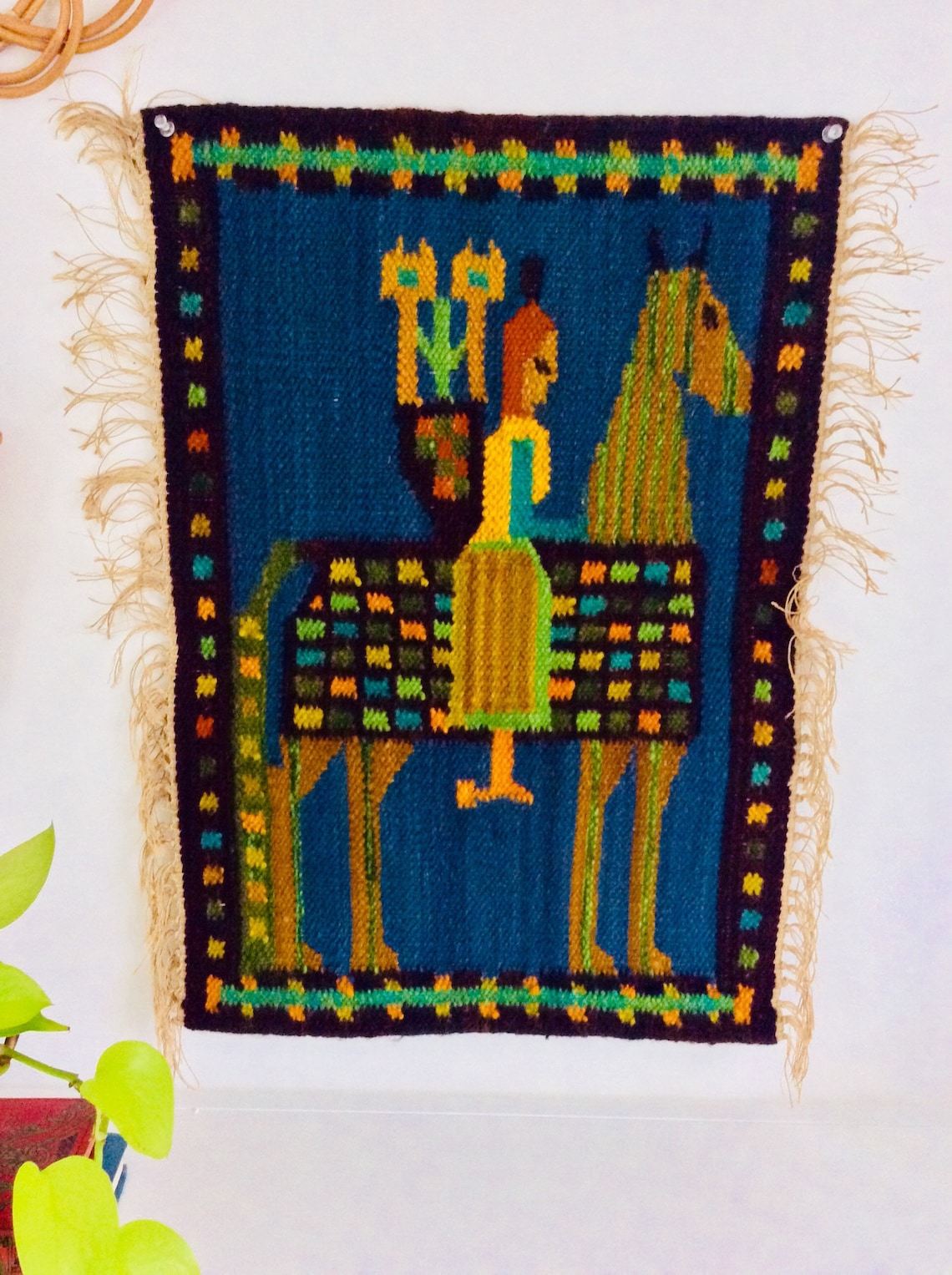 Polish tapestry / Polish folk art rug / vintage wool wall Etsy