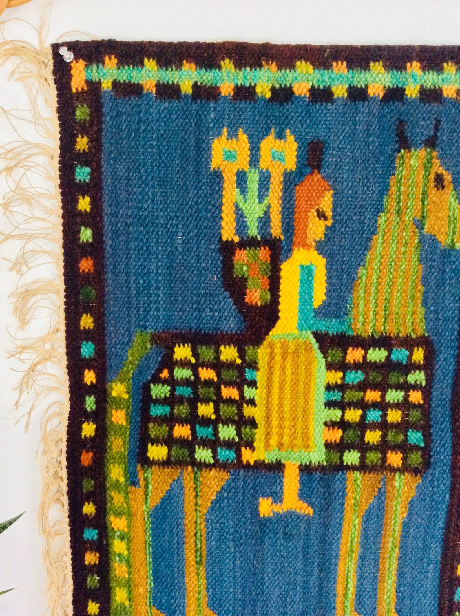 Polish tapestry / Polish folk art rug / vintage wool wall Etsy
