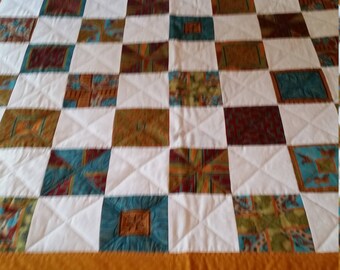 Twin bed quilt - Multi coloured