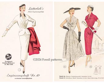 1950s Vintage Sewing Pattern Collection Golden Rule Scale System Templates PDF Instant Download