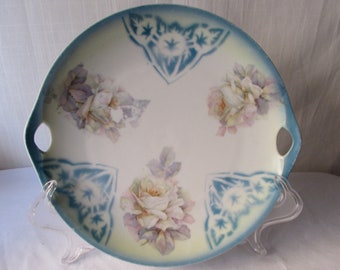 German Serving Plate Art Nouveau Victorian era floral Print display, or use for your special occasions