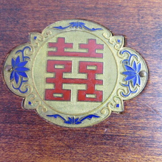 Jewelry Box  Wood Brass made in Shanghai  c. 1960 - image 3