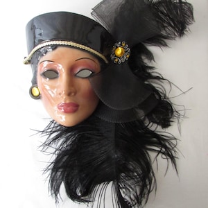Wall Mask Clay Art San Francisco 1980s Feather lady