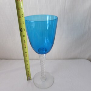 GROßE TÜRKIS VASE Glas Mundgeblasener Stiel Mid Century Dekor Bild 4