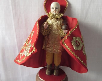 Figura de SANTOS, estatua ornamental de 43 cm de altura con soporte, Niño Jesús de Praga.
