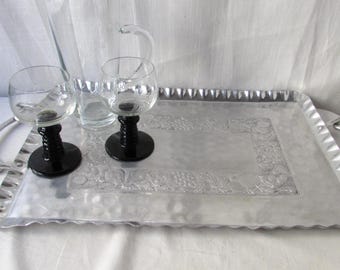 ANTYCZNA TACA DO SEROWANIA Z LAT 50. XX WIEKU Aluminiowa, wyprodukowana przez Cromwell