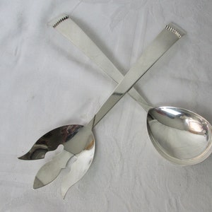 Silverplate Large Serving SALAD Fork and Spoon  SWEDISH Hallmark