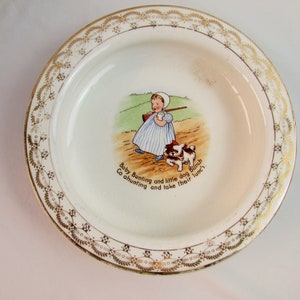 1920er Kinderschüssel DEEP DISH Schüssel D.E. Metallteile von McNicol Company