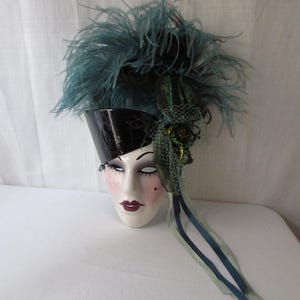 Wall Mask Hanging decor signed Unique Creations San Francisco Feather Dancer  Art Deco Style