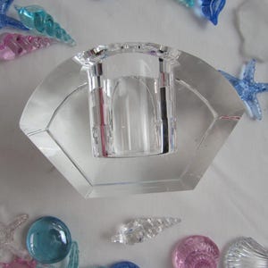CRYSTAL CANDLE HOLDER Oleg Cassini Crystal Candle Holder Votive Candle Holder/Modernist/ Contemporary