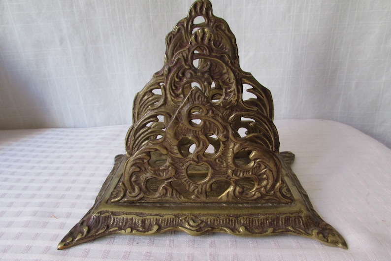 Brass Letter Holder Bill Organizer Vintage Two Slots Desk Etsy