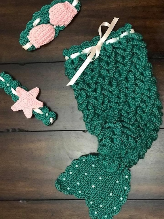 Baby Mermaid Tail Outfit Crochet Pattern, Crochet Mermaid Costume