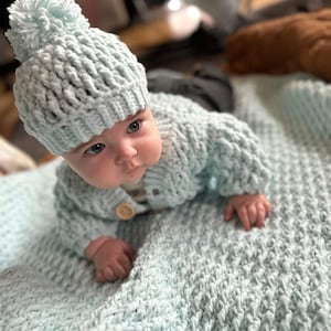 Alpine Stitch Baby Beanie Crochet Pattern, easy baby crochet, cute baby beanie