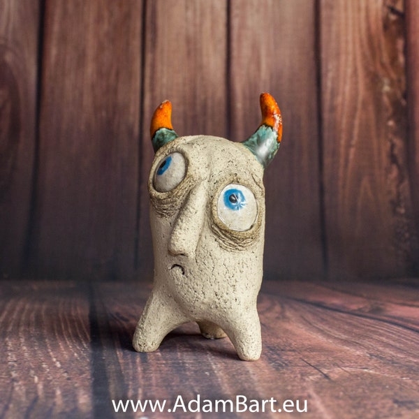 Ceramic sculpture of Quirky Fella. Unique Figurine / Home Decor / Monster / Gift / Hand Made / Decor / Statuette / Gift / Pottery (1055)