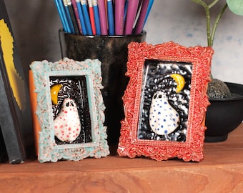 Handmade Ceramic Ghost Sculpture: Quirky Halloween Home Decor