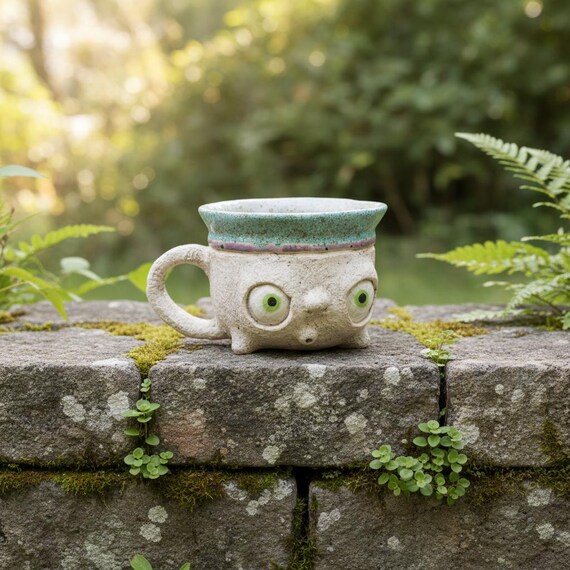Handmade Ceramic Funny Face Mug: Sarcastic Quote, Quirky Drinkware