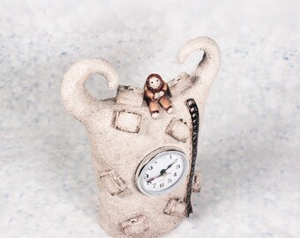 陶器の馬時計：手作りの陶器彫刻、旅行用装飾品 - Etsy 日本