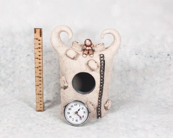 陶器の馬時計：手作りの陶器彫刻、旅行用装飾品 - Etsy 日本