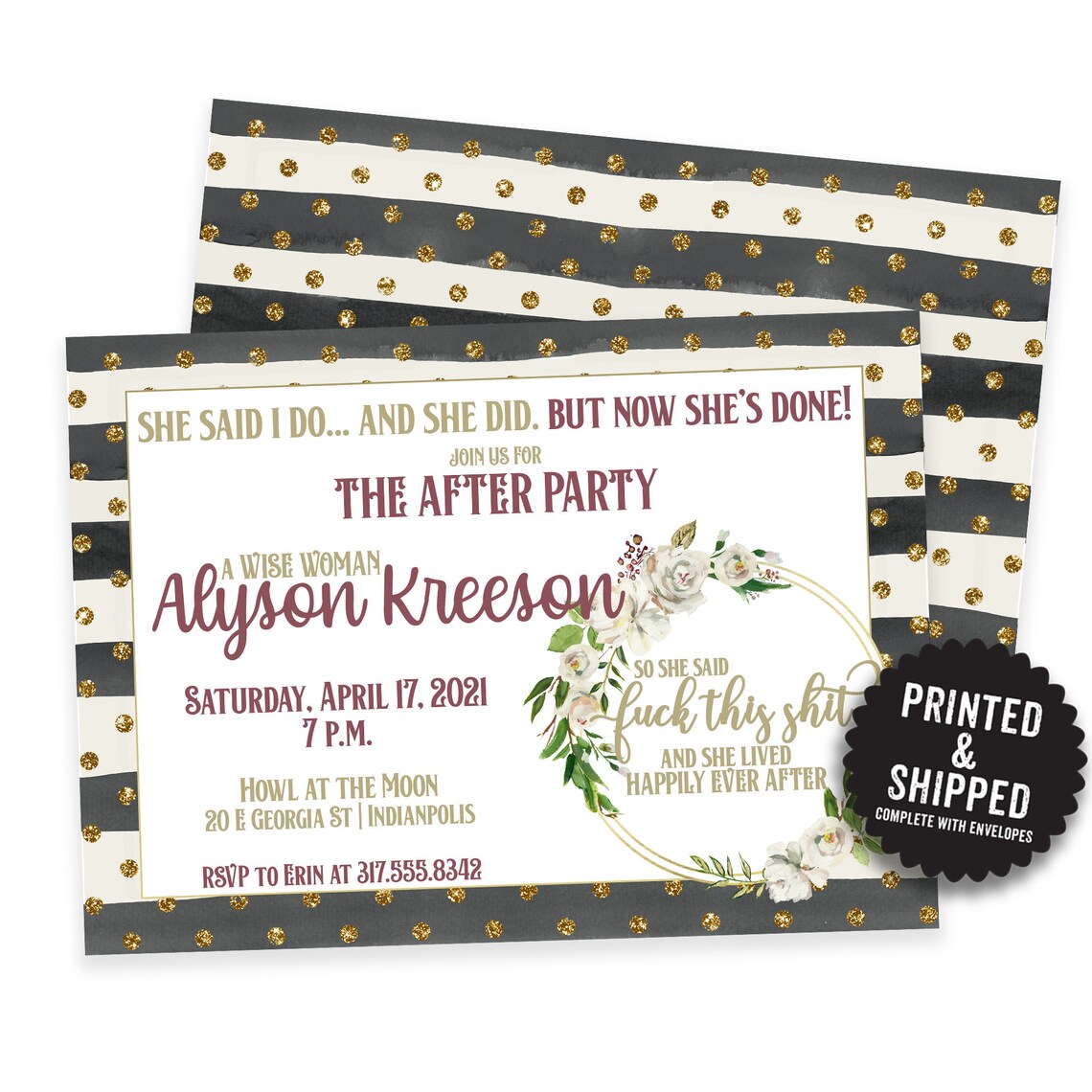 Divorce Party Invitation Divorcee Party Printed Invitations Etsy