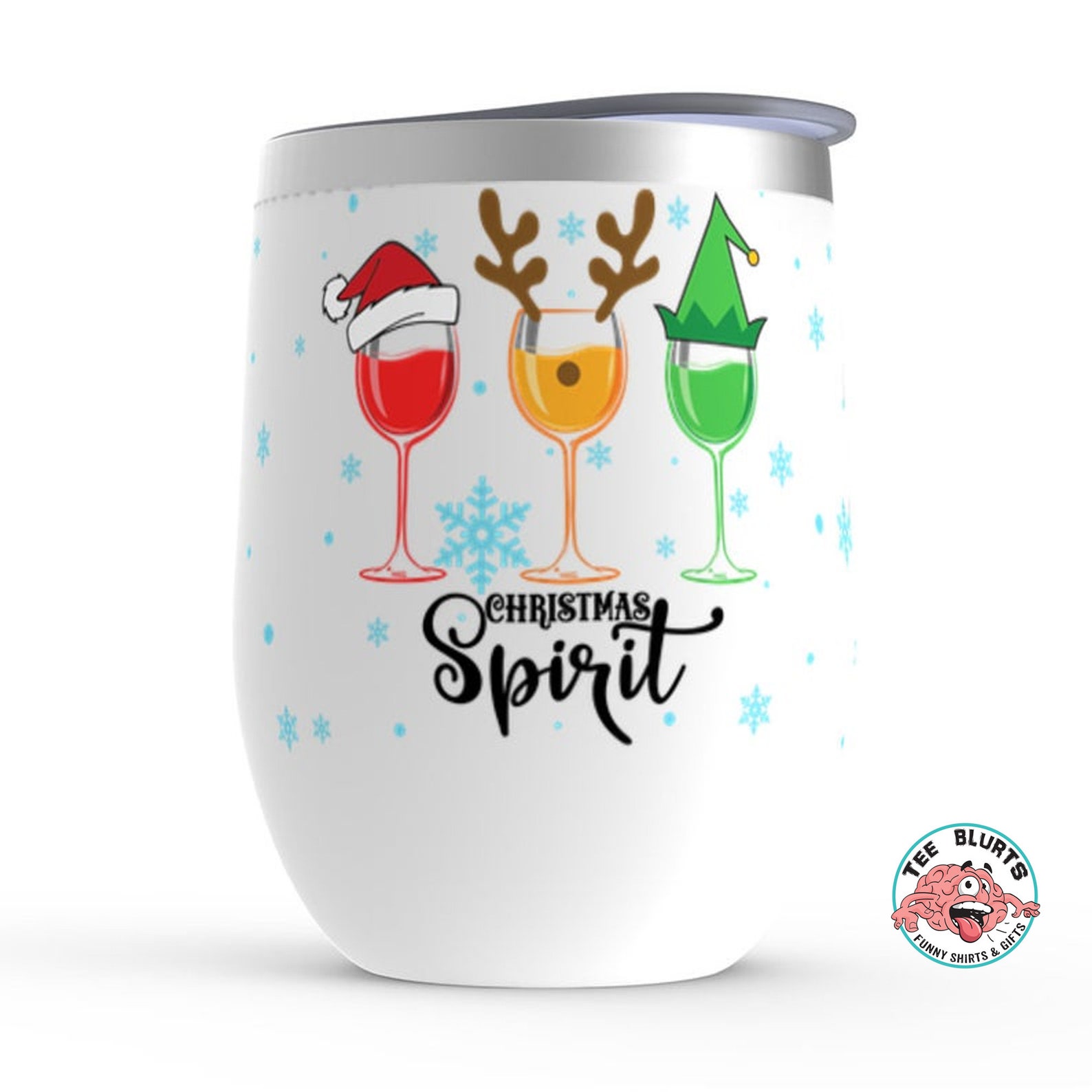 Funny Christmas Wine Glass Tumbler Christmas Spirit Inox Steel Etsy