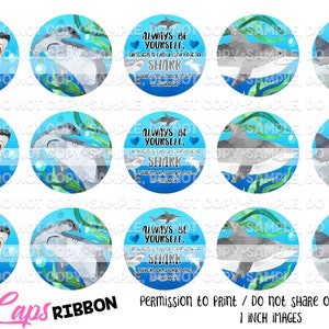 1&quot;Shark Bci, 15 Shark bottlecap images DIGITAL DOWNLOAD