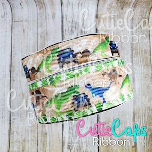Dinosaur Ribbon, size 7/8, 1.5in, and 3inch - 5 yard rolls