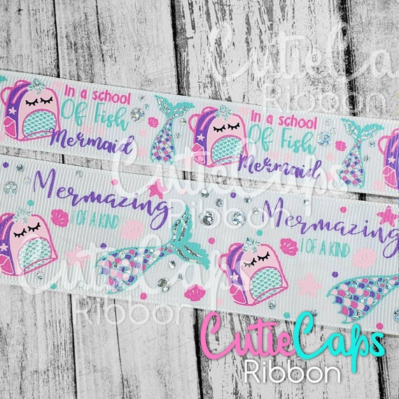 ♡ lumignon Ribon boder nermaid drees ♡ Mermaid School Cute Ribbon, 3in, 5yd Rolls - Etsy