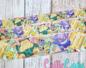 Catch Em' All Friends Grosgrain Ribbon, 5yards size 5/8, 7/8, or 1.5
