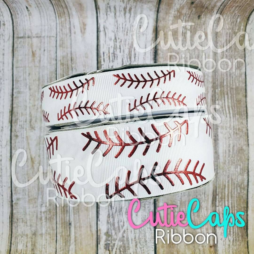 Baseball / Softball Stitches Ribbon Size 7/8, 1.5in or 3in. 5 Yard ...