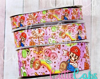 USA Designer Italian Bros Grosgrain Ribbon, Gaming Ribbon size 5/8, 7/8, or 1.5in - 5 yard rolls
