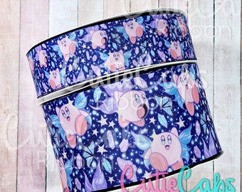USA Designer Pink Fairy Grosgrain Ribbon, Gaming Ribbon size 1.5in or 3in, 5 yard rolls