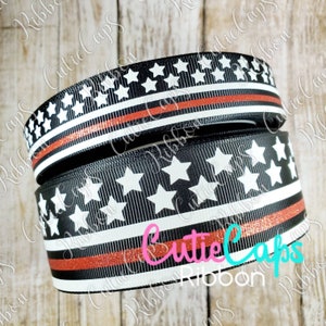 5yds of Red line firefighter grosgrain ribbon