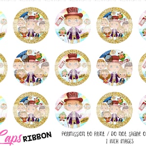 1&quot; Candy Factory Bci, 15 Golden Ticket bottlecap images DIGITAL DOWNLOAD