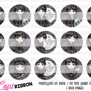 1"Family is everything Bci, 15 Goth Girl bottlecap images DIGITAL DOWNLOAD