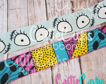 Halloween Eyes Ribbon, 7/8, 1.5in, and 3in - 5 yards