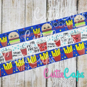 Perfect Combo, burgers and fries 7/8 and 3 inch Ribbon