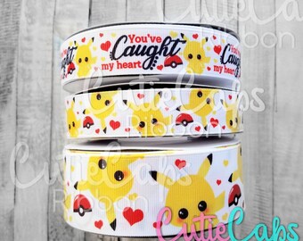 Catch Em' All Friend Grosgrain Ribbon, 5yards size 5/8, 7/8, 1.5, or 3in inch