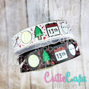 Friday the 13th, Horror Grosgrain Ribbon, size 7/8 - 5 yards