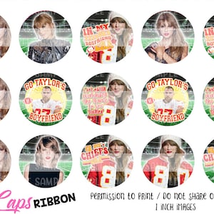 Peut inclure: Douze images comestibles rondes de 2,5 cm de diamètre représentant une femme portant un maillot rouge et blanc avec le texte "Go Taylor's Boyfriend" et "In My Boyfriend Watching the Game" et "I'm with the Party,  Is You?  Taylor" et "Go Taylor's Boyfriend" et "I'm with the Party, Is You? Taylor" et "Go Taylor's Boyfriend" et "I'm with the Party, Is You? Taylor" et "Go Taylor's Boyfriend" et "I'm with the Party, Is You? Taylor" et "Go Taylor's Boyfriend" et "I'm with the Party, Is You? Taylor" et "Go Taylor's Boyfriend".