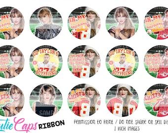 May include: Twelve 1-inch round edible images featuring a woman wearing a red and white jersey with the text "Go Taylor's Boyfriend" and "In My Boyfriend Watching the Game" and "I'm with the Party,  Is You?  Taylor" and "Go Taylor's Boyfriend" and "I'm with the Party, Is You? Taylor" and "Go Taylor's Boyfriend" and "I'm with the Party, Is You? Taylor" and "Go Taylor's Boyfriend" and "I'm with the Party, Is You? Taylor" and "Go Taylor's Boyfriend" and "I'm with the Party, Is You? Taylor" and "Go Taylor's Boyfriend".