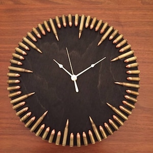 Original Ebony Stained Bullet Clock.  The perfect gift for the hard-to-shop for dad or husband!