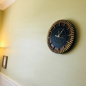 Original Dark Walnut Hybrid Bullet Clock. The Perfect gift for the hard to shop for hunter or shooter image 4