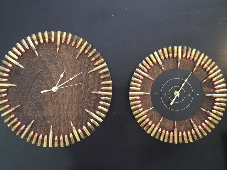 Extra Large Bullet Clock Dark Walnut. Perfect veteran gift Etsy