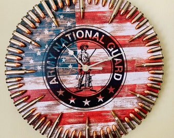 Army National Guard Nickel Flag Clock