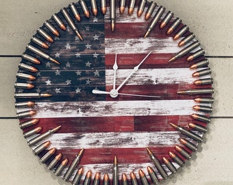 NEW! Special Edition Patriotic Flag Clock with Nickel Casings!
