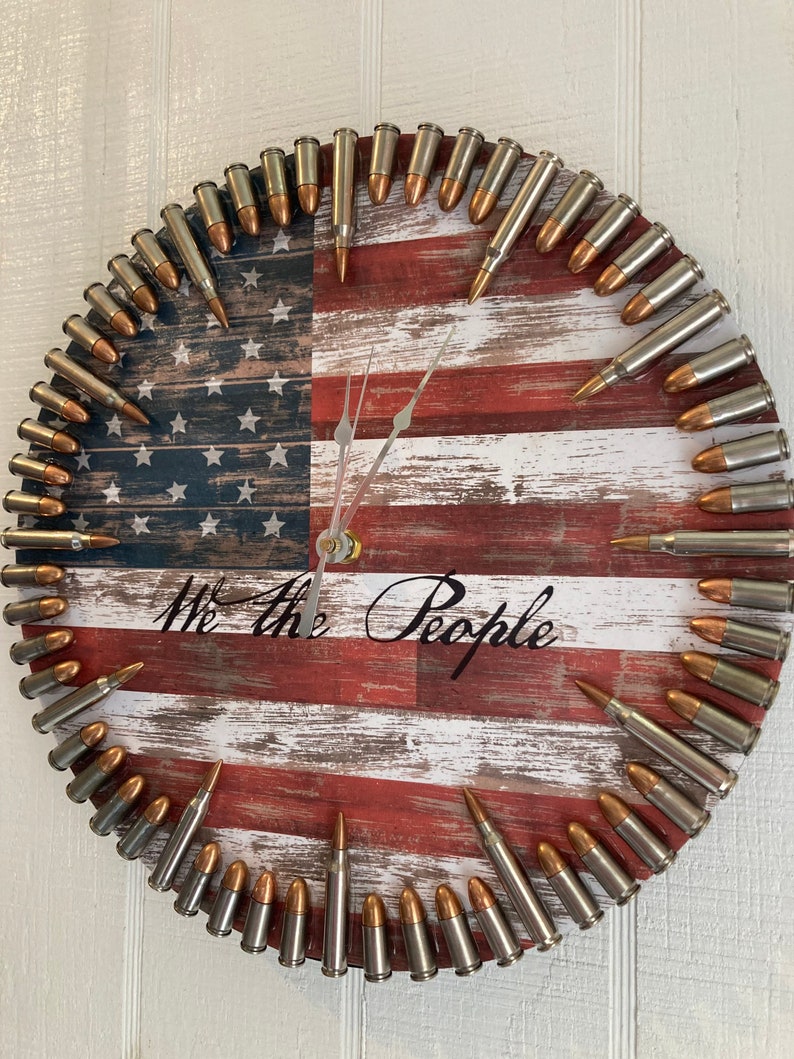 Patriotic “we the People” Flag Bullet Clock - Etsy