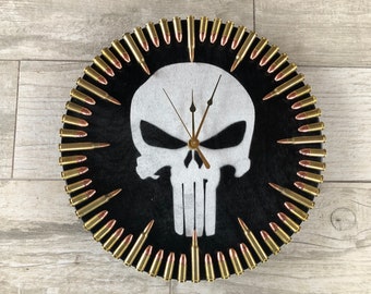 Punisher Bullet Clock. A badass gift for the super hero loving, Isis fighting soldier in your life.