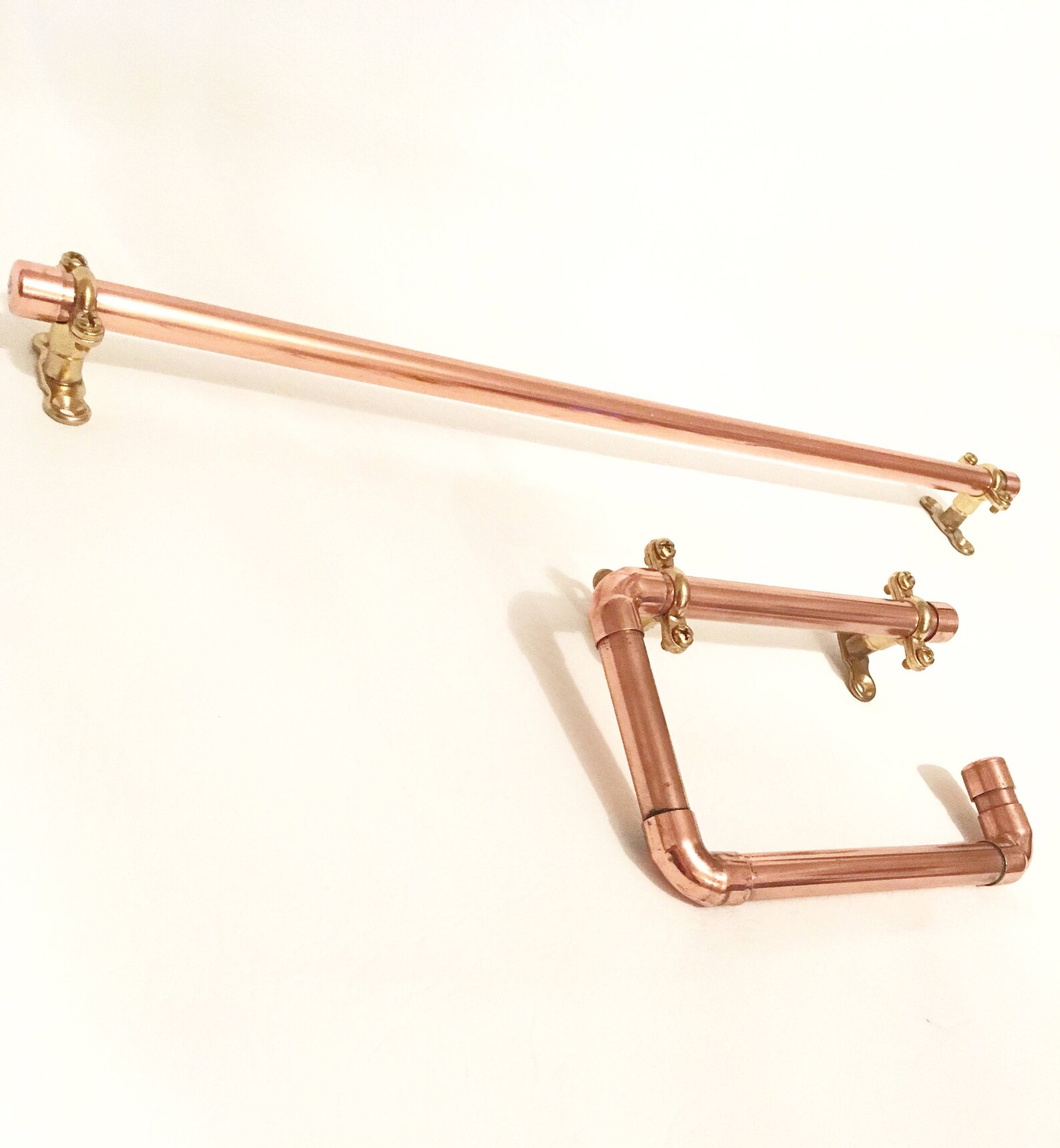 Steampunk Copper Pipe Towel Rail & Toilet Roll Holder Etsy